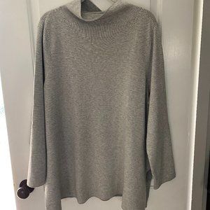 Eileen Fisher Mock-Neck Sweater, Gray, XL